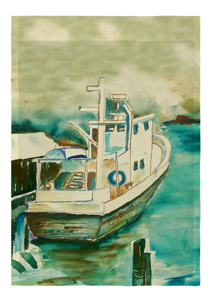 Oyster Boat Garden Flag 12.5x18