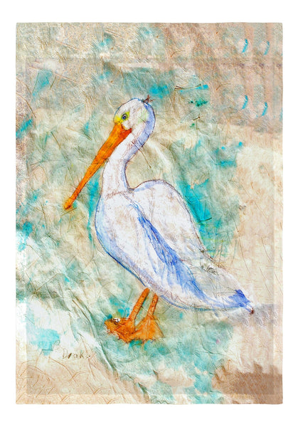 Pelican on Rice Garden Flag 12.5x18