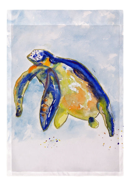 Blue Sea Turtle - Left Garden Flag 12.5x18