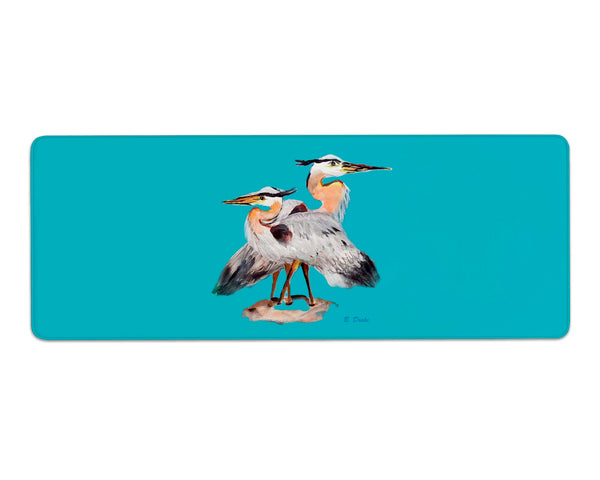 Mr & Mrs Blue Heron Teal Gaming Mousepad/Bar Mat