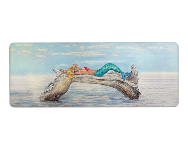 Mermaid on Log Gaming Mousepad/Bar Mat