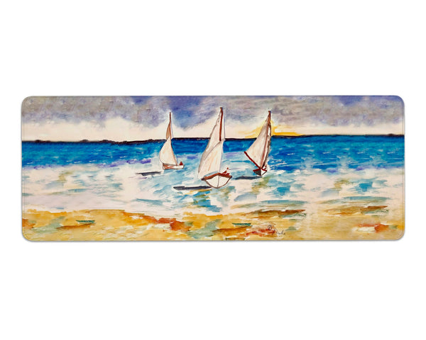 Three Sailboats Gaming Mousepad/Bar Mat