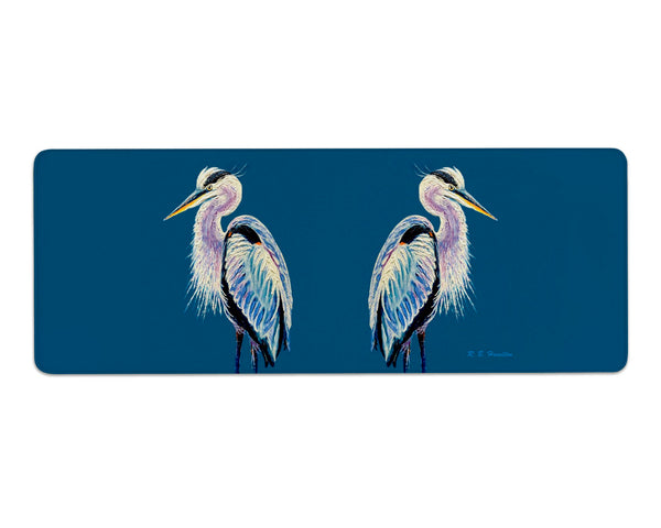 Blue Heron on Blue Gaming Mousepad/Bar Mat