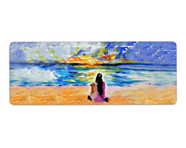 Girl & Sunset Gaming Mousepad/Bar Mat