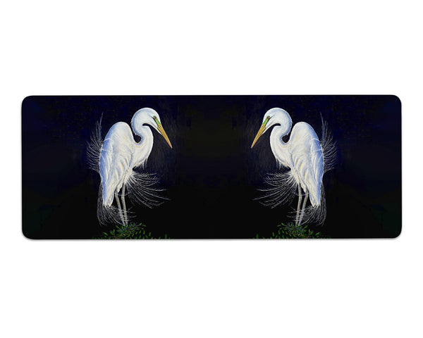Breeding Egret Gaming Mousepad/Bar Mat