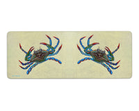 Blue Crab on Yellow Gaming Mousepad/Bar Mat