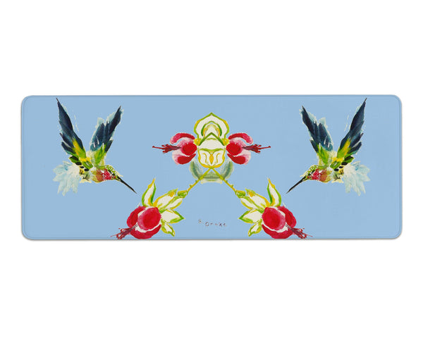 Betsy's Hummingbird on Blue Gaming Mousepad/Bar Mat
