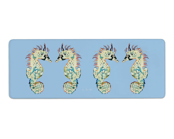 Betsy's Seahorses Light Blue Background Gaming Mousepad/Bar Mat