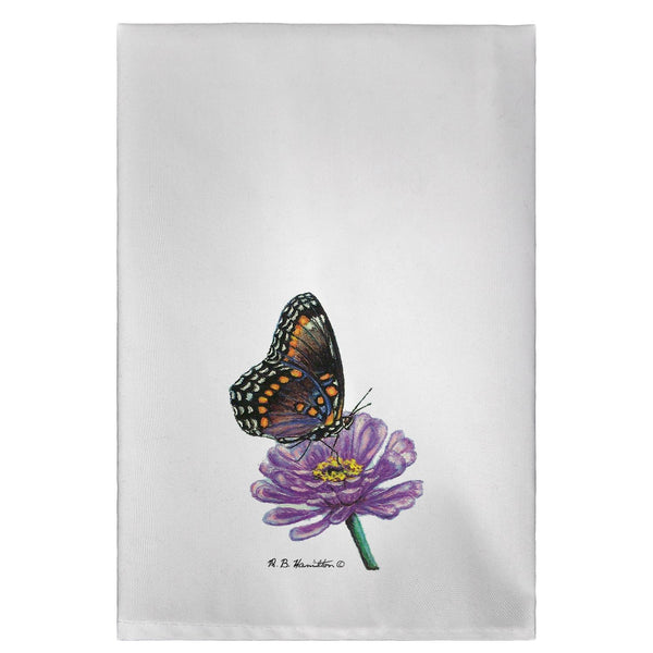 Red Spotted Purple Butterfly Guest Towel