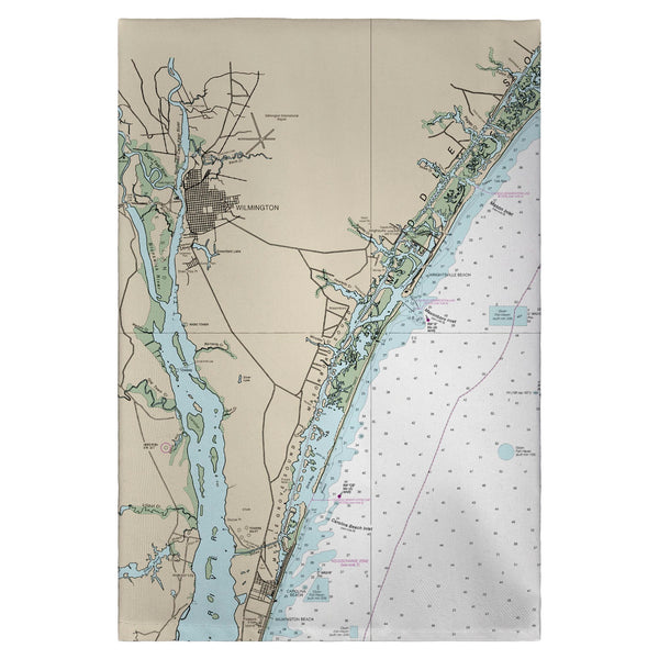 Wilmington - Wrightsville Beach, NC Nautical Map  Guest Towel