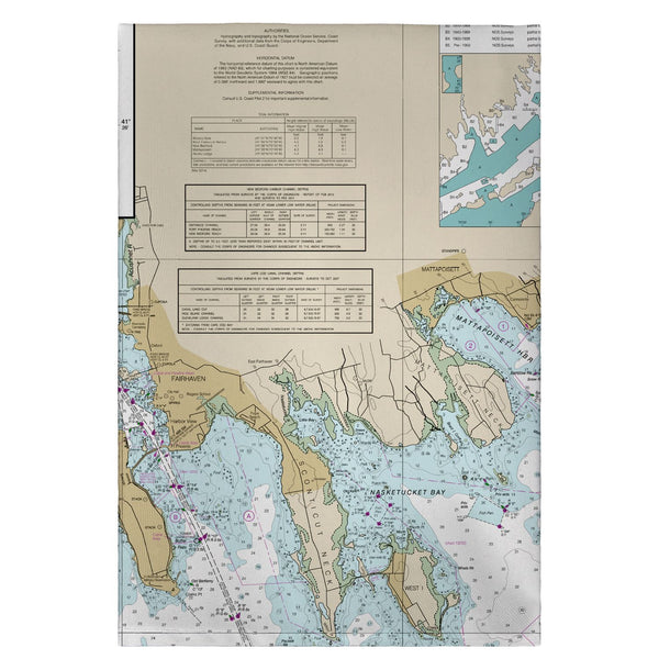 Buzzards Bay, MA Nautical Map  Guest Towel