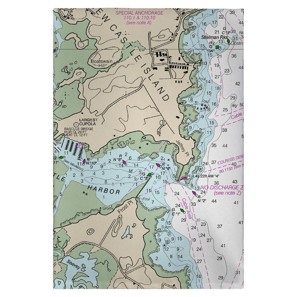 Portsmouth Harbor, NH Nautical Map  Guest Towel