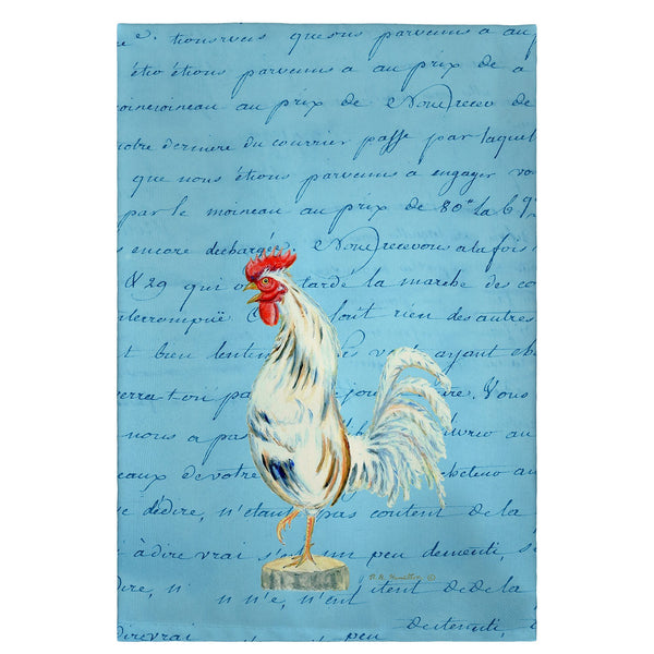 White Rooster Script Guest Towel