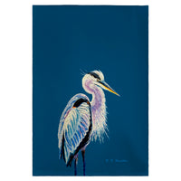 Blue Heron on Blue Guest Towel