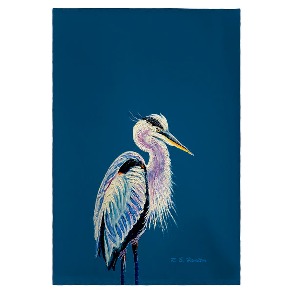 Blue Heron on Blue Guest Towel