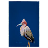 Little Blue Heron on Blue Guest Towel