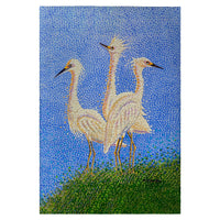 Pointillist Three Egrets Guest Towel