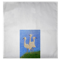Pointillist Three Egrets Guest Towel