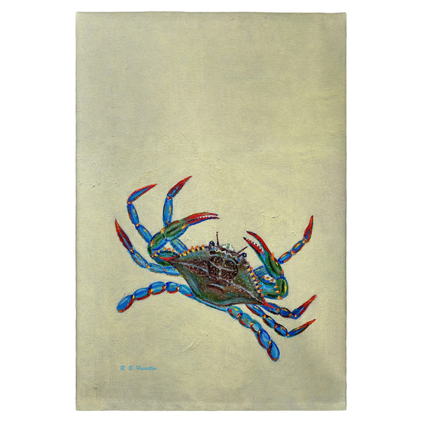 Blue Crab on Yellow Guest Towel