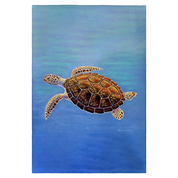 Sea Turtle In Aqua Guest Towel
