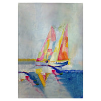 Two Colorful Sailboats Guest Towel