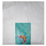 Shrimp on Aqua Guest Towel
