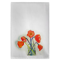 Poppies in Vase Guest Towel