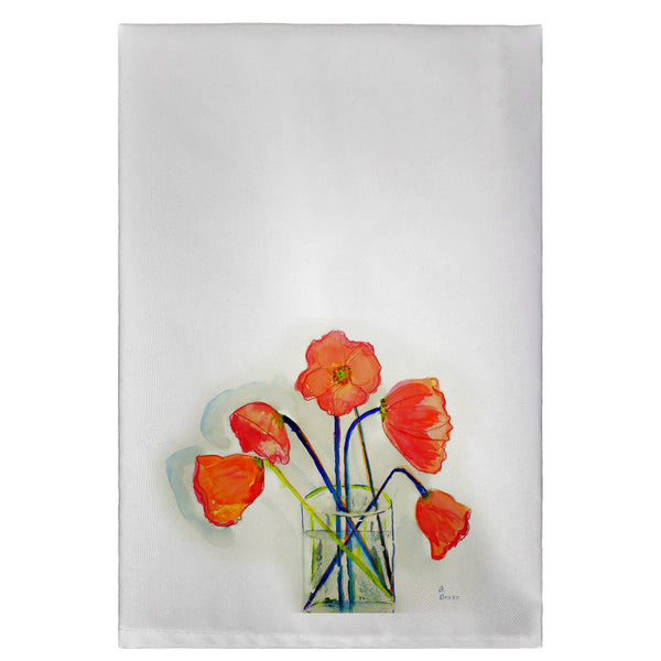 Poppies in Vase Guest Towel