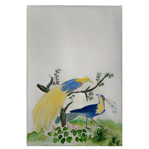 Antique Birds Blue Guest Towel