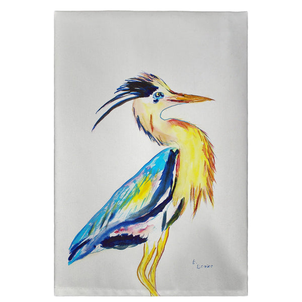 Vertical Blue Heron Guest Towel