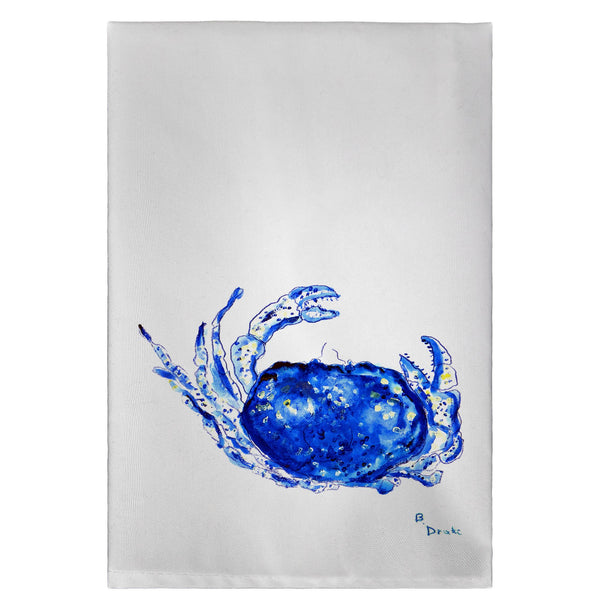Blue Crab on White Guest Towel