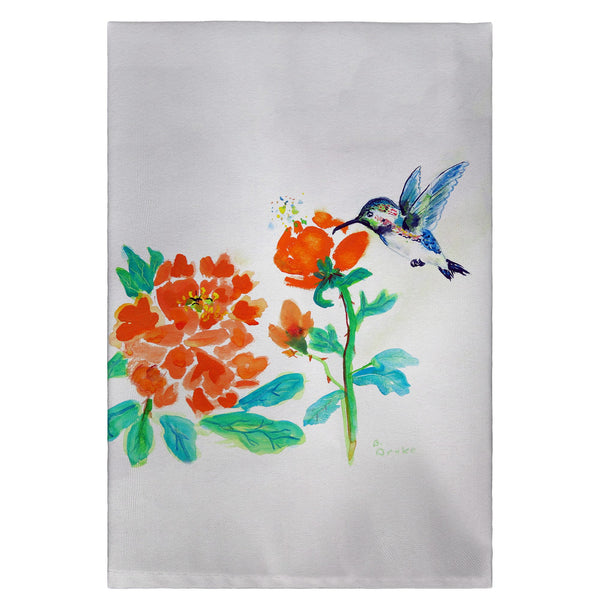 Hummingbird & Red Flower Guest Towel