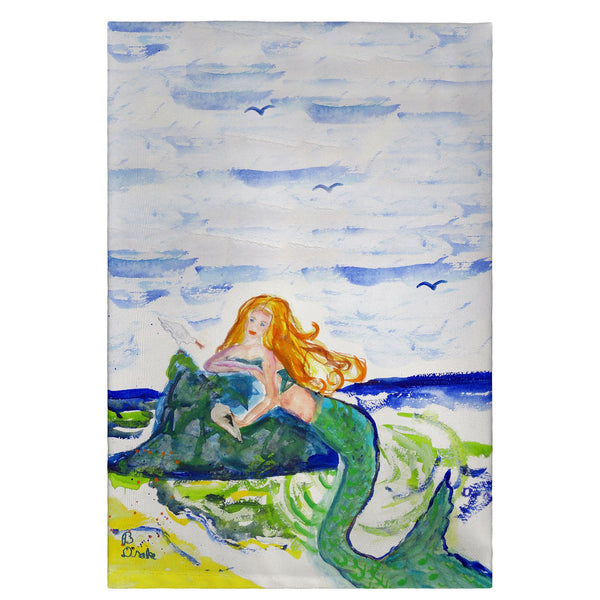 Mermaid on Rock  Guest Towel