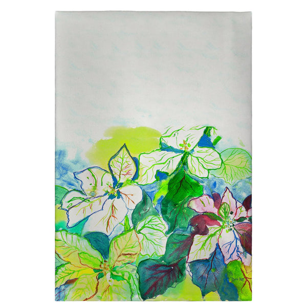 White Poinsettia Guest Towel