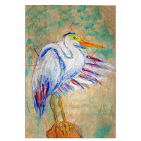 Egret on Rice Guest Towel