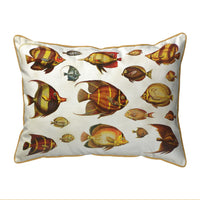 Multi Fish Antique Indoor/Outdoor Pillow