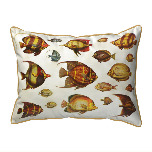 Multi Fish Antique Indoor/Outdoor Pillow