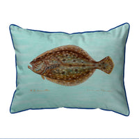 Flounder on Teal Indoor/Outdoor Pillow