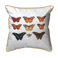 Orange Butterflies Antique Indoor/Outdoor Pillow