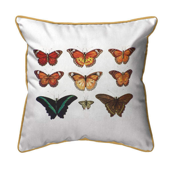 Orange Butterflies Antique Indoor/Outdoor Pillow