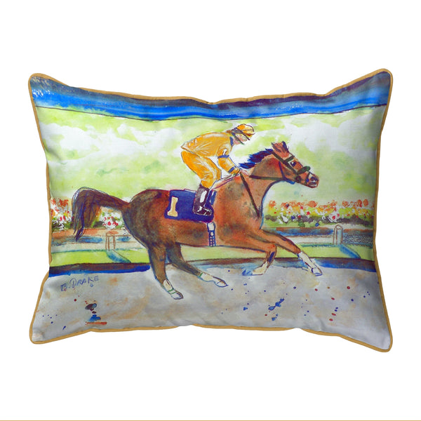 Racing Horse Gold Indoor/Outdoor Pillow