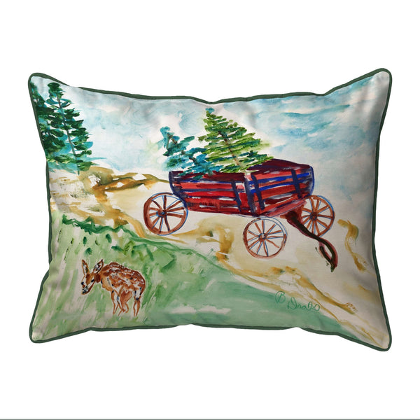 Christmas Wagon Indoor/Outdoor Pillow