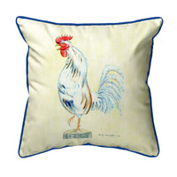 White Rooster on Yellow Indoor/Outdoor Pillow