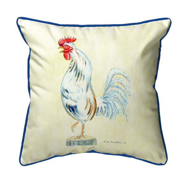 White Rooster on Yellow Indoor/Outdoor Pillow