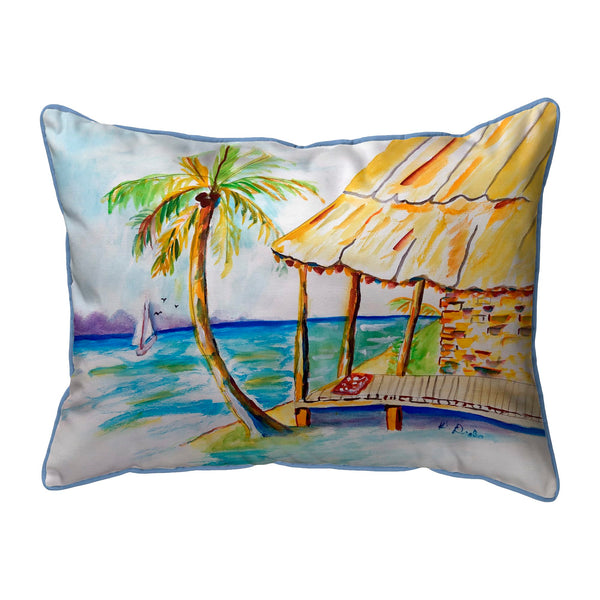 Palms & Hut Corded Pillow