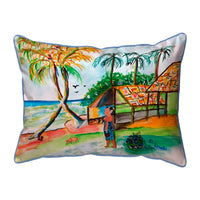 Palms & Woman Corded Pillow