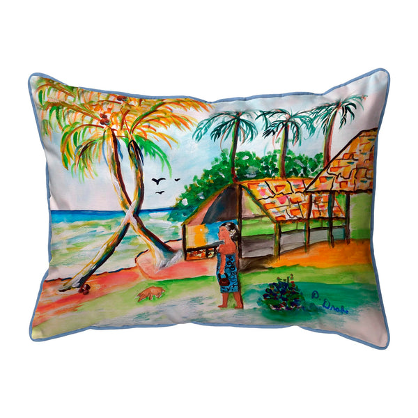 Palms & Woman Corded Pillow