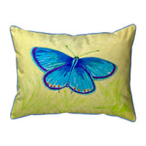 Blue Azure Butterfly Corded Pillow