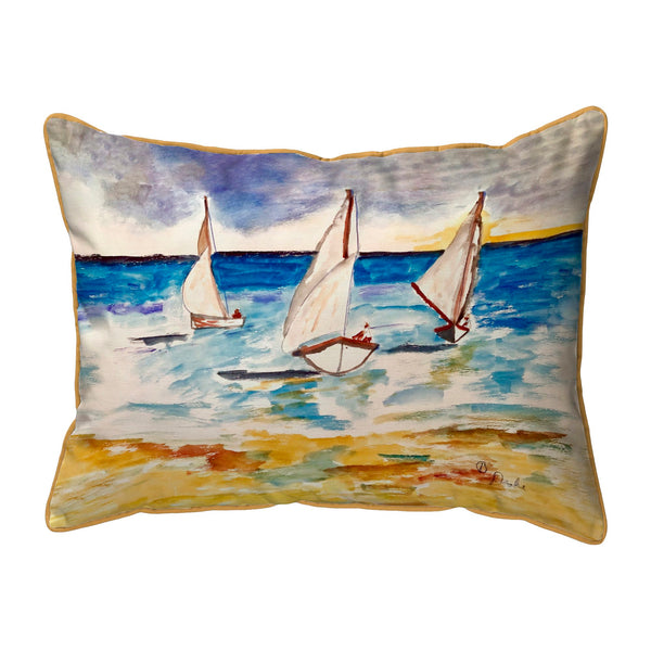 Three Sailboats Corded Pillow