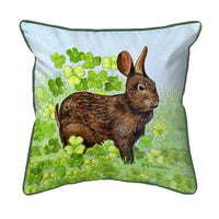 Rabbit and Shamrocks Corded Pillow